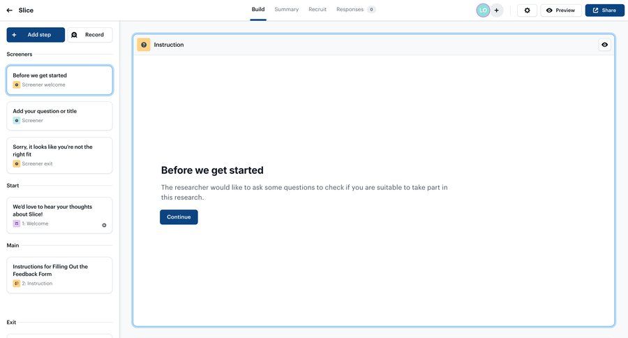 Ballpark
			 configuration user research wizard sidebar research setup on boarding ui page example