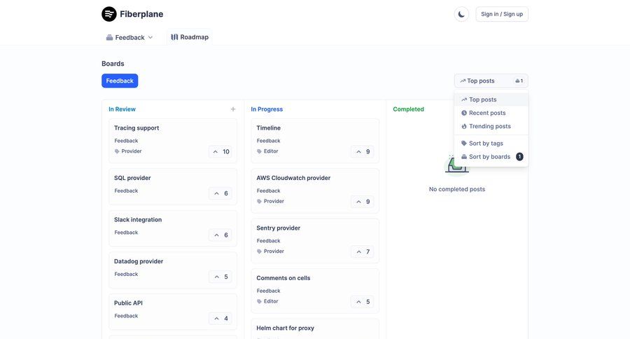 Fiberplane
				dropdown & other states page example
