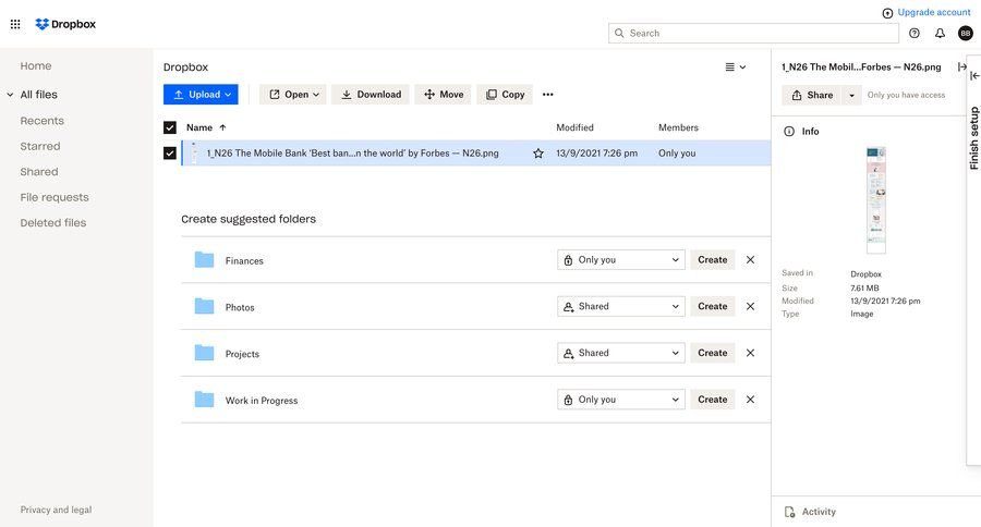 Dropbox
			            ux ui design