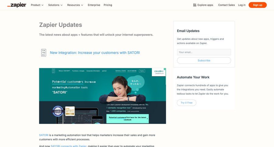 Zapier
				list ui page example