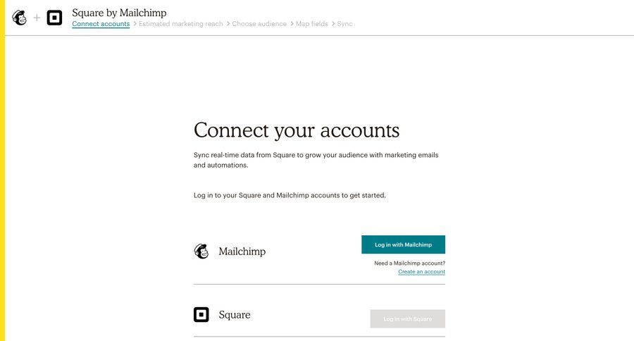Mailchimp
			 integration setup ui page example