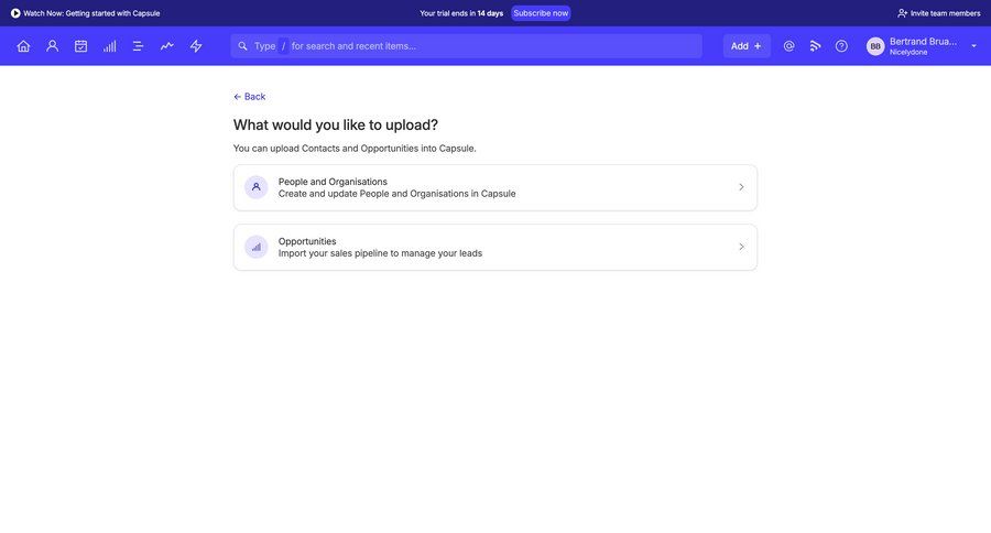 Capsule
			 form data management data import import wizard ui page example