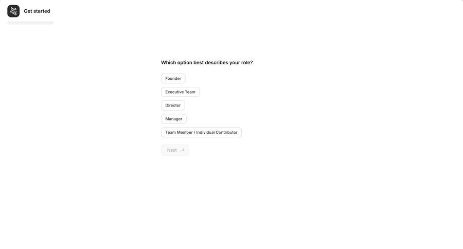 Gather
				onboarding ui page example