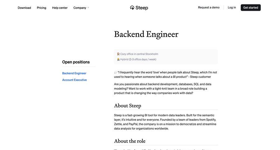 Steep
			 extend trial career jobs job not found page not found download report ui page example