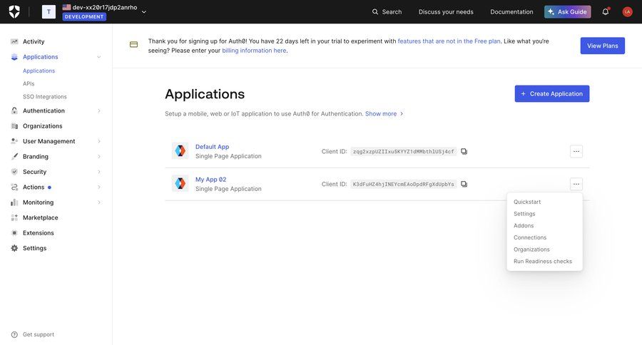 Auth0
			developers section configuration account management user authentication account settings authentication user account list management application management sidebar setup menu doc ui page example
