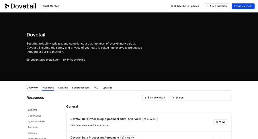 Dovetail
				list ui page example