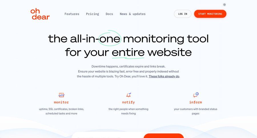 Oh Dear
				 page example