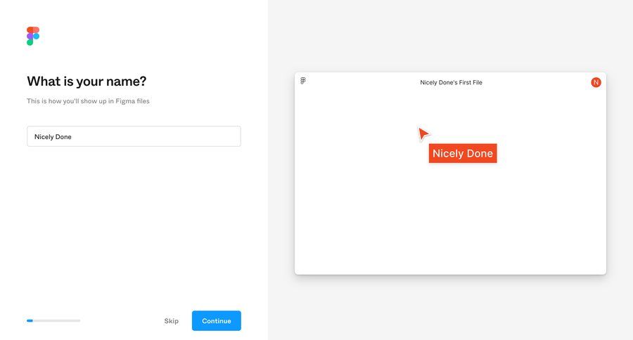 Figma
				onboarding page example