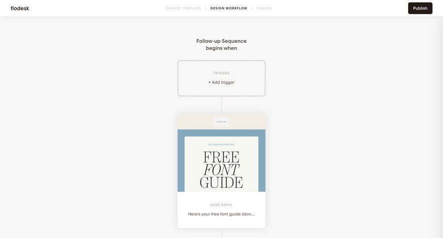Flodesk
			 e-commerce grid workflow automation editor design conditional logic workflow screen email workflow editor free templates ui page example