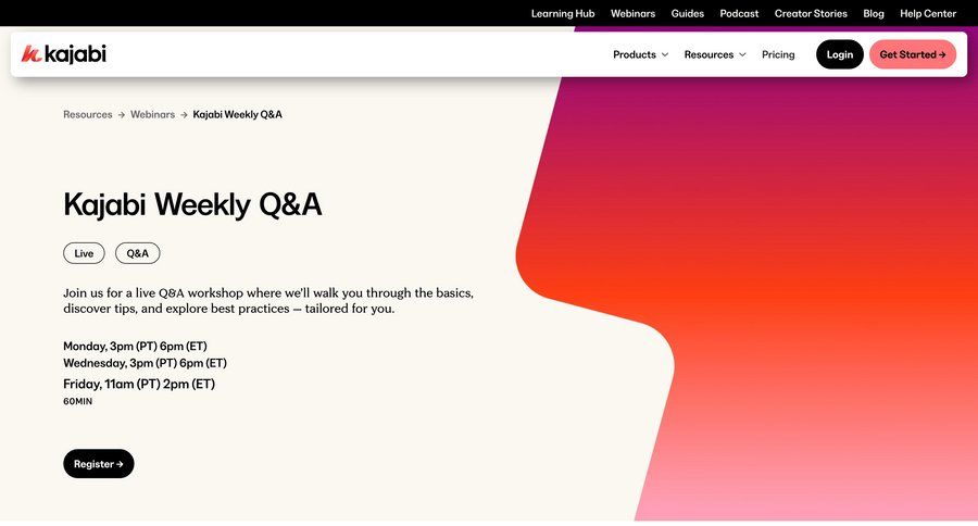 Kajabi
			 auth signup create new account register trainings email confirmation payment confirmation signup confirmation affiliate program newsletter signup ui page example