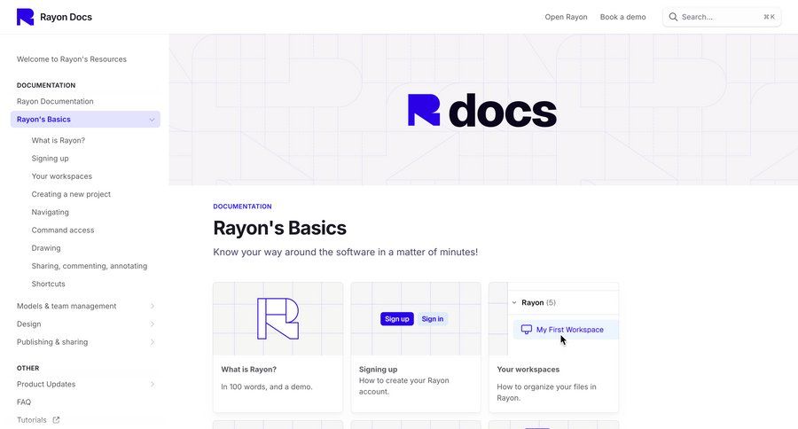 Rayon
			 doc documentation docs command k ui page example