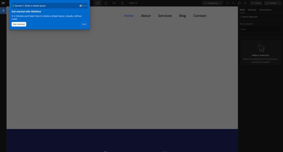 Webflow
			onboarding tooltip onboarding design tutorial sidebar tip contextual help ui page example