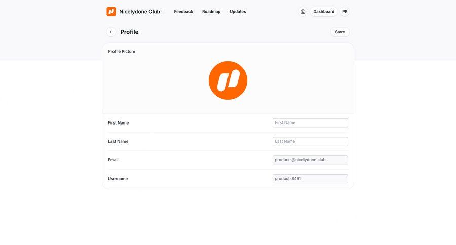 UserJot
			 settings account management form user settings user profile ui page example