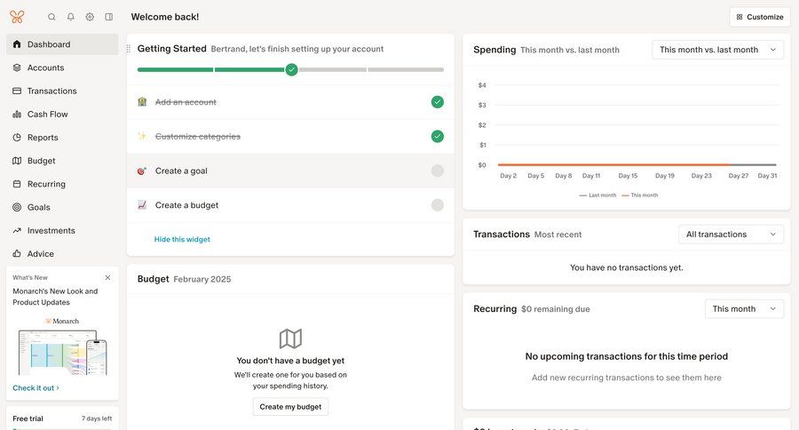 Monarch
			 settings dashboard onboarding account setup progress indicator sidebar parameters recent activity social feed newsfeed activity stream product update progress bar transaction history widgets ui page example