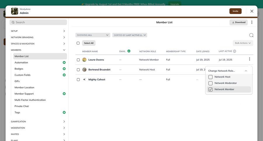 Mighty
			settings list dropdown & other states team team settings sidebar navigation user management access control menu table ui page example
