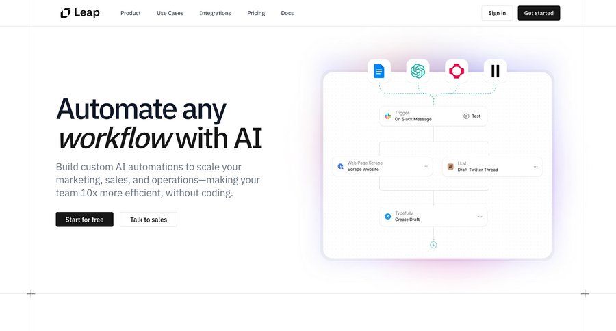 Leap
			 homepage home page ui page example