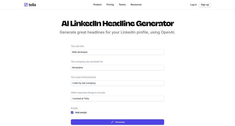 Tella
			 video editor call recording ui page example
