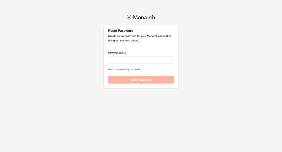 Monarch
				password reset page example