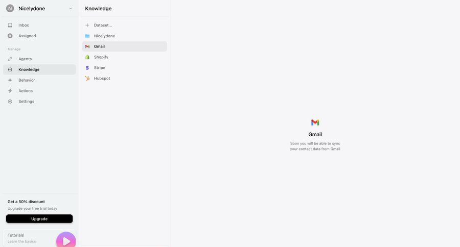 Lemni
			 data management settings sidebar navigation account setup knowledge base integration setup call intelligence sidebar lists integration configuration screen ui page example