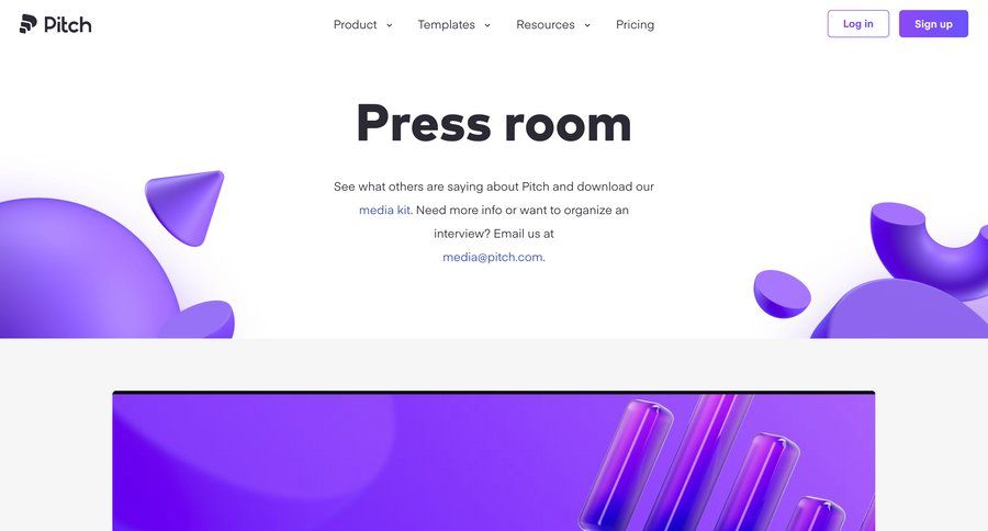 Pitch
			company press announcement download report press release rp ui page example