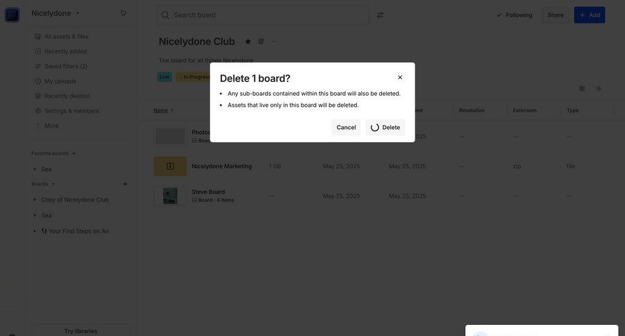 Air
			 project management confirmation confirmation screen file management confirmation message ui page example