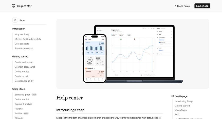 Steep
			 keyboard shortcuts dark ui download report ui page example