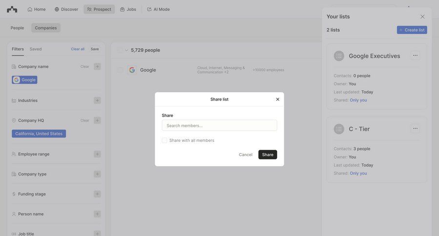 The org
			 data management collaboration grid share modal list management user data search bar search results sharing ui page example