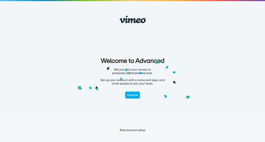 Vimeo
			signup onboarding account setup account management onboarding account setup account creation content hierarchy ui page example