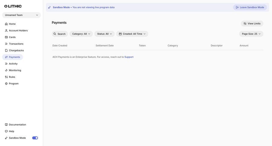 Lithic
				settings ui page example