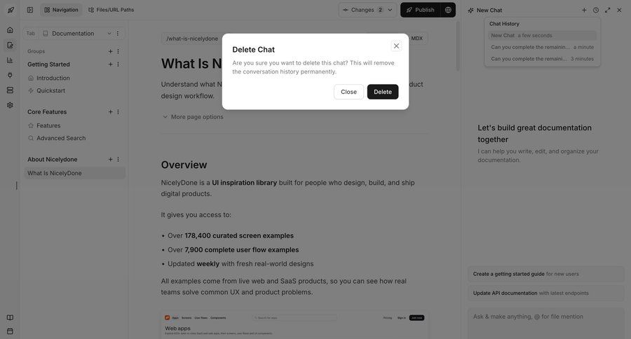 Documentation.AI
				content editor ui page example