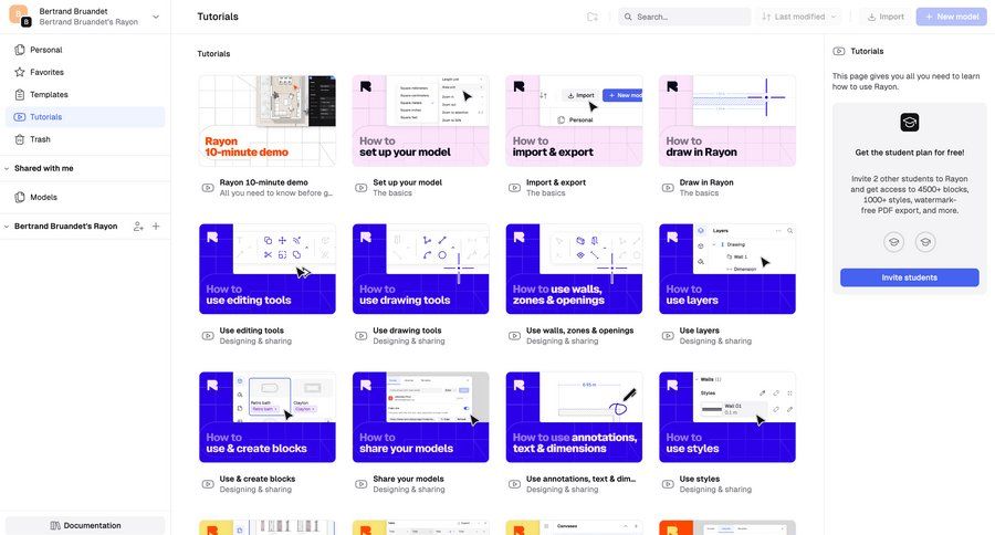 Rayon
			 sidebar navigation grid onboarding rounded corners dropdown filters tutorial sidebar documentation cards ui ui page example