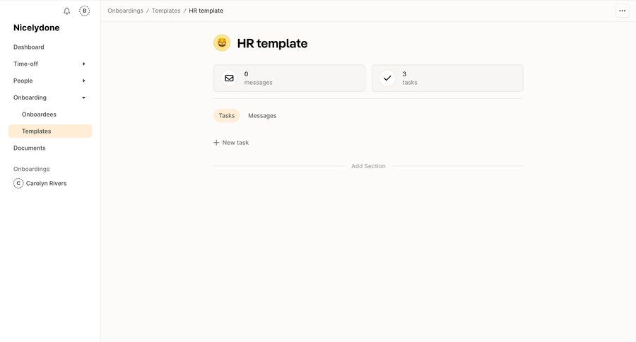 Aboard
			 rounded corners sidebar onboarding menu sidebar navigation task management template creation messages hr onboarding ui page example