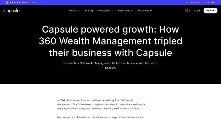 Capsule
			 newsletter signup ui page example