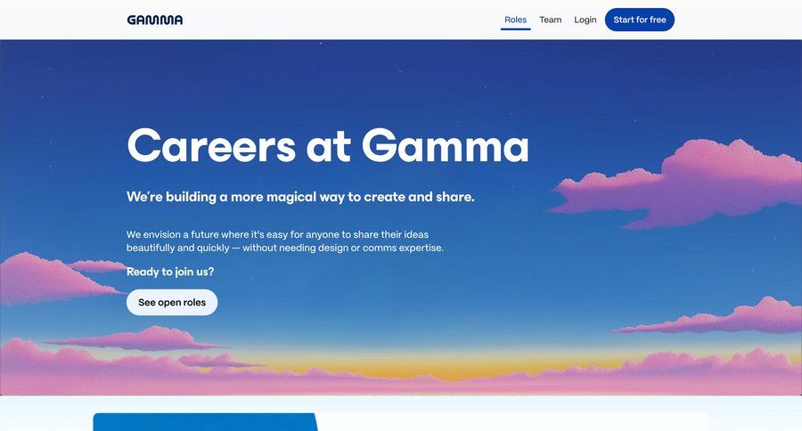Gamma
				careers ui page example