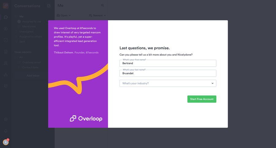Overloop
				onboarding page example