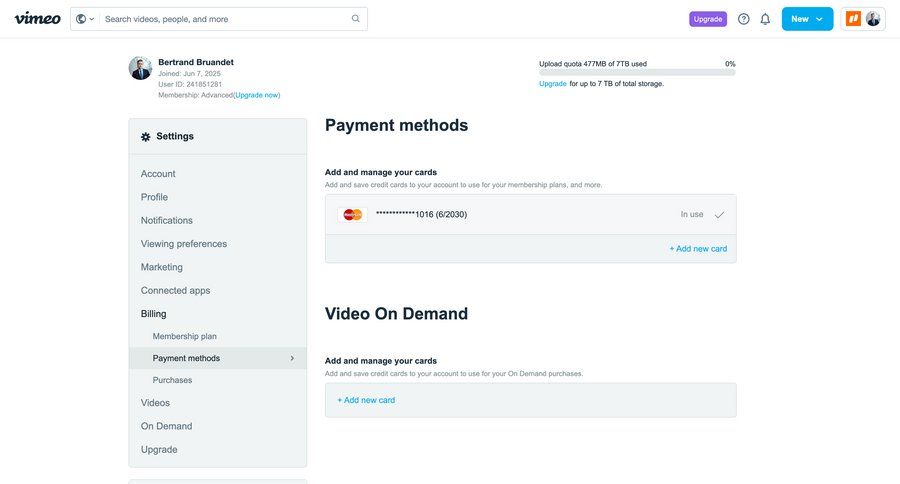 Vimeo
				billing settings ui page example