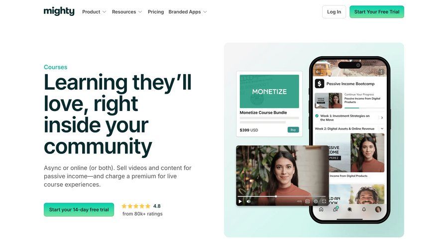 Mighty
				plans & pricing ui page example