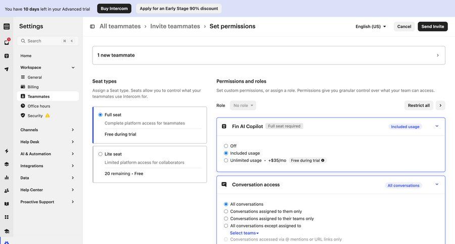 Intercom
			 configuration settings user management automation access control user access control hierarchical navigation manage links bulk import bulk delete bulk edit cancel trial user permissions call transcript sidebar data import profile page accordion transcript permissions ui page example