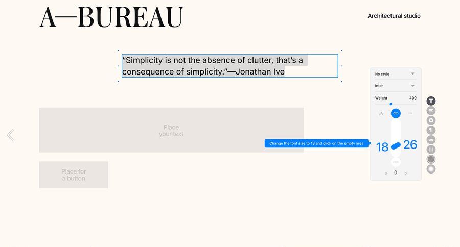 Readymag
			 design real-time preview typography controls ui page example