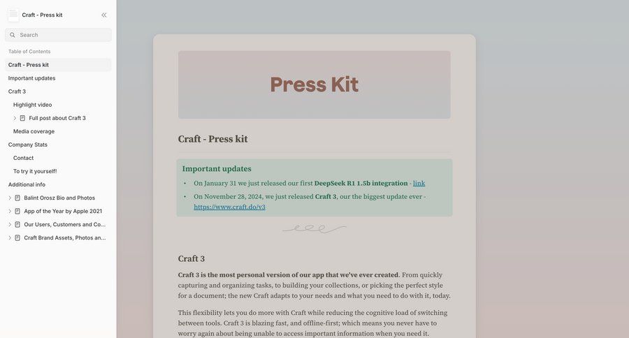 Craft
				article ui page example
