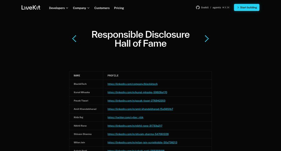 Livekit
				list ui page example