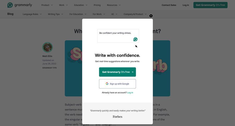 Grammarly
				onboarding ui page example