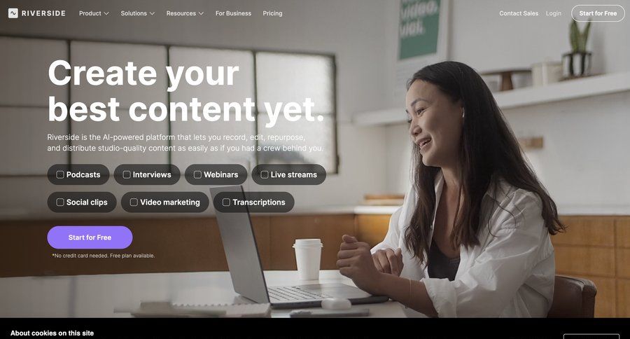 Riverside
				landing page ui page example