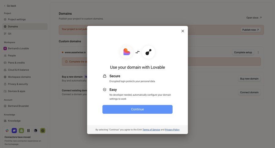 Lovable
			 onboarding modal ui page example