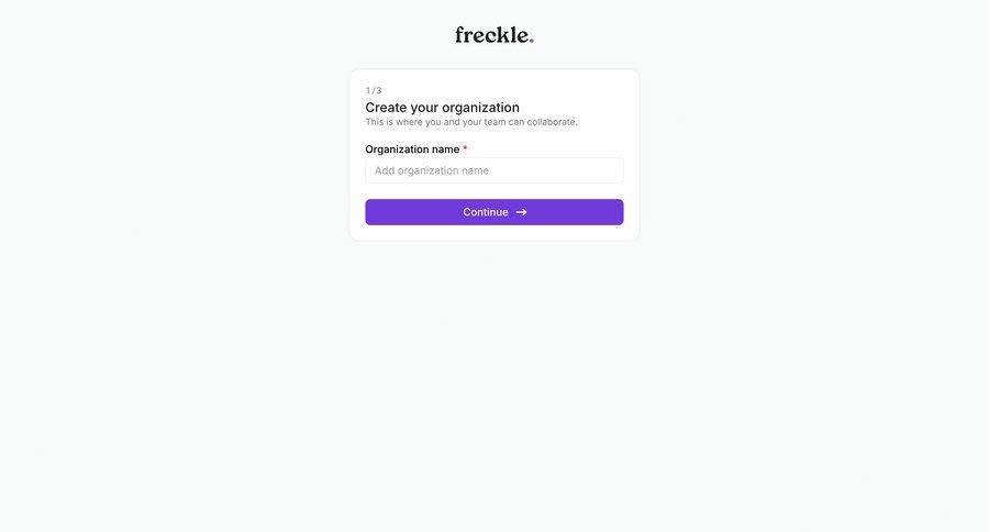 Freckle
			create onboarding form modal screen collaboration onboarding form account setup progress indicator account creation create ui page example