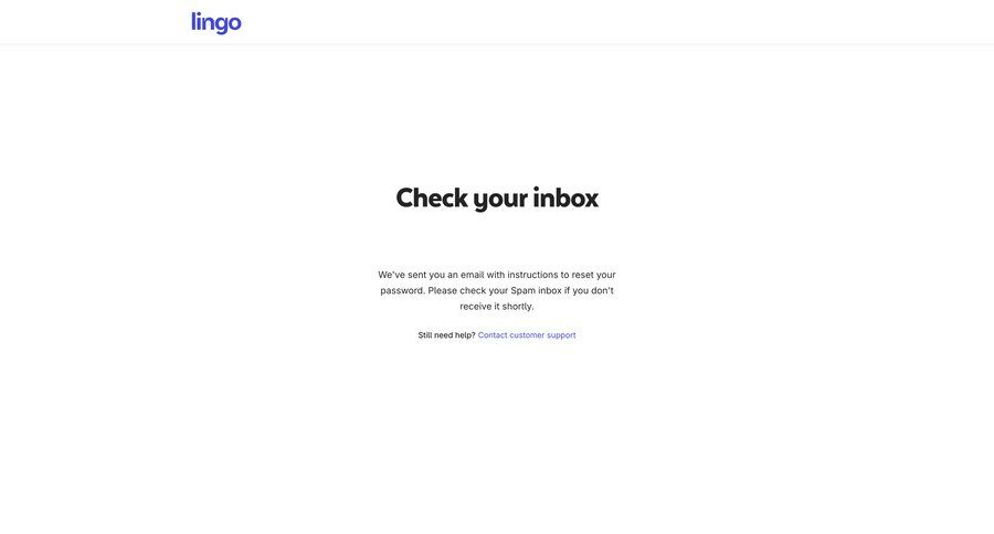 Lingo
				password reset page example