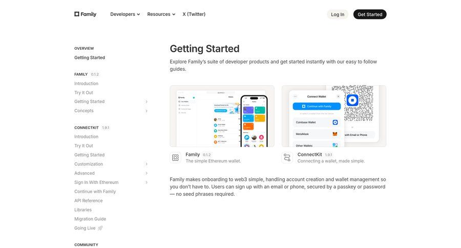 Family
			 developer portal ui page example