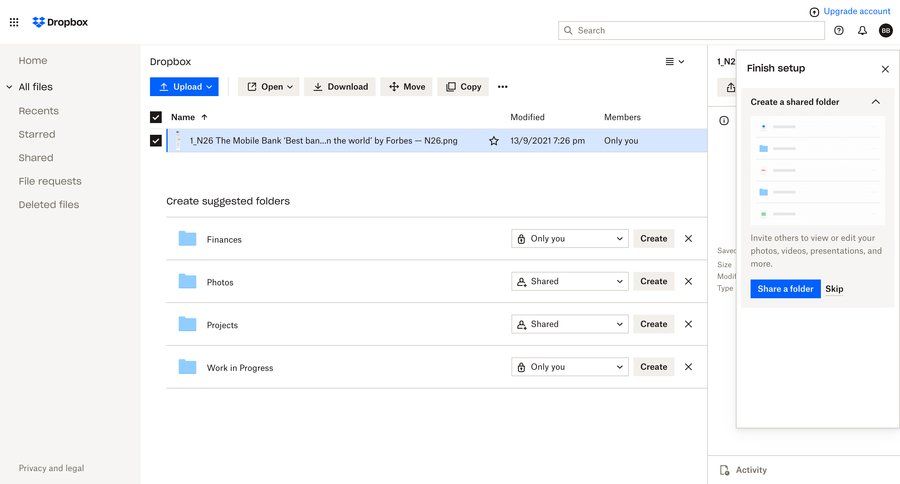 Dropbox
			          ux ui design