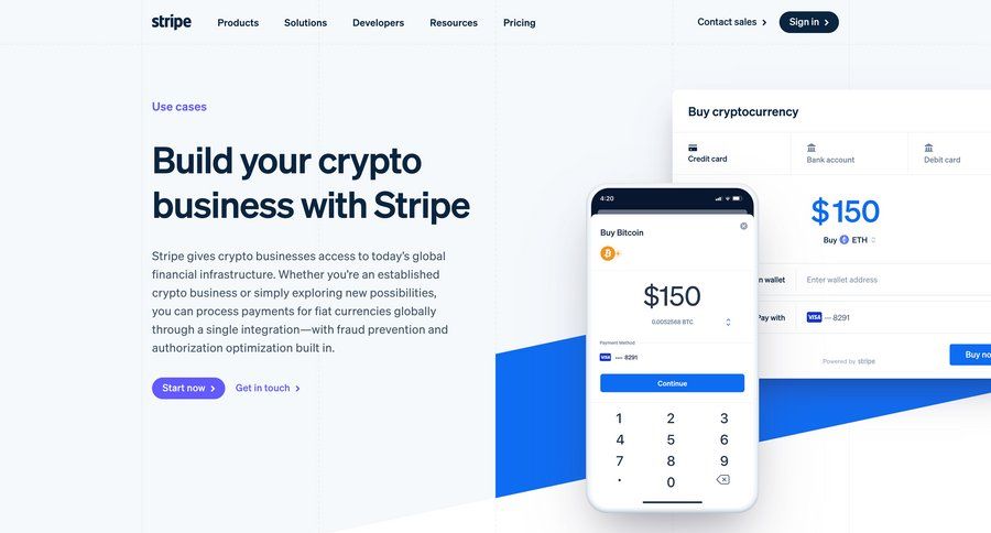 Stripe
			 payment method buy credits call to action customer stories checkout screen ui page example
