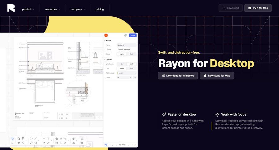 Rayon
			application download desktop download mobile alternatives ui page example